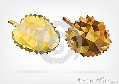 Low Poly Durian fruit Vector Illustration