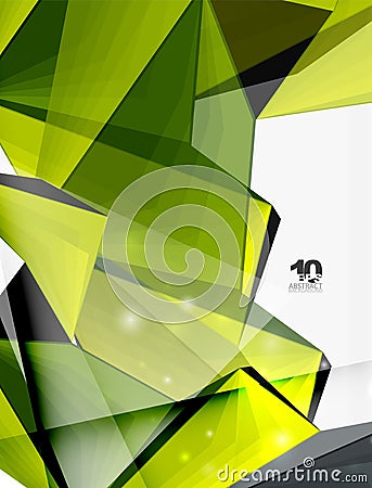 Low poly geometric 3d shape background Vector Illustration