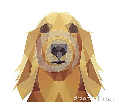 Low Poly Geometric Dog Design Vector Illustration