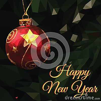 Low poly Happy New Year Stock Photo