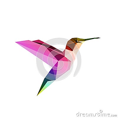 Low Poly Hummingbird Vector Illustration