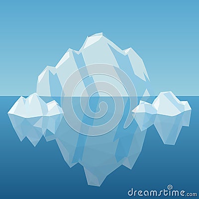 Low Poly Iceberg Vector Illustration