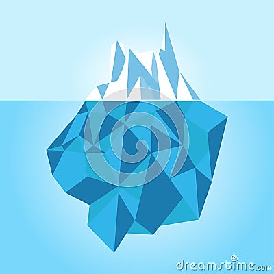 Low poly iceberg isolated on white background. Vector illustration. Vector Illustration