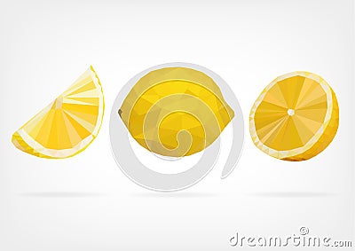 Low Poly Lemon fruit Vector Illustration