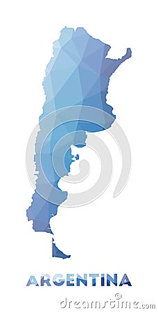 Low poly map of Argentina. Vector Illustration