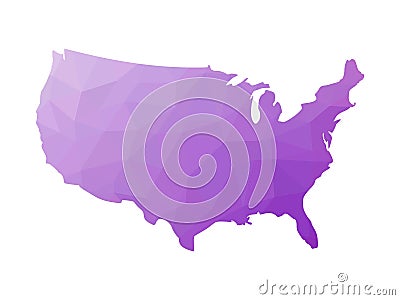 Low poly map of USA Vector Illustration