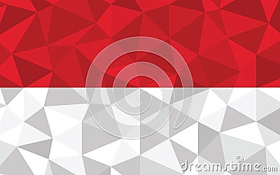 Low poly Monaco flag vector illustration. Triangular Monegasque flag graphic. Monaco country flag is a symbol of independence Vector Illustration