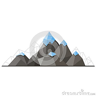 Low poly mountain Vector Illustration