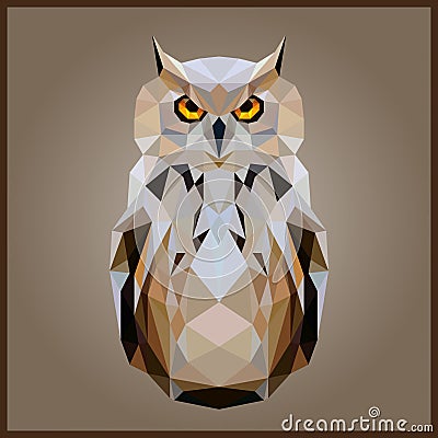 Low poly Owl Vector Illustration