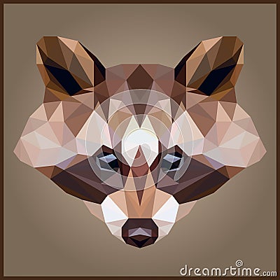 Low poly Raccoon Vector Illustration