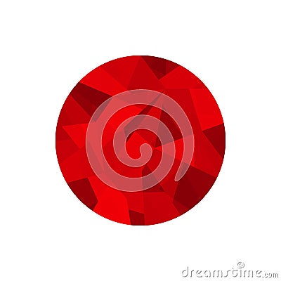 Low poly vector red circle illustration Cartoon Illustration