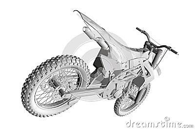 Low poly sport bike in gray. Perspective view. 3D. Vector illustration Vector Illustration