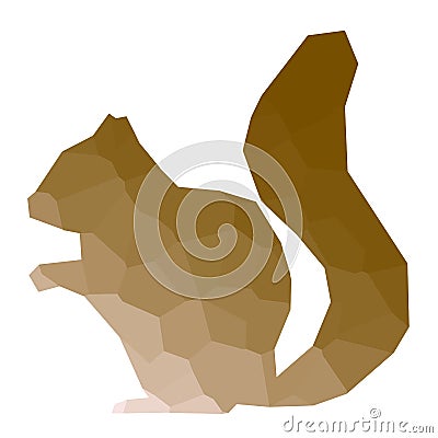 Low poly squirrel Cartoon Illustration