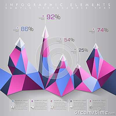 Low poly style abstract chart infographics Vector Illustration