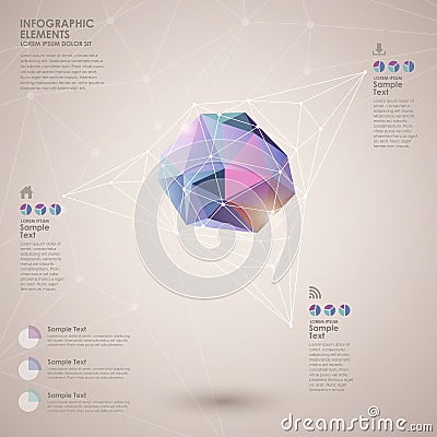 Low poly style abstract infographics Vector Illustration