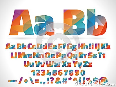 Low poly style alphabet letters isolated on white Vector Illustration