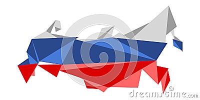 Low Poly style map of Russia Vector Illustration