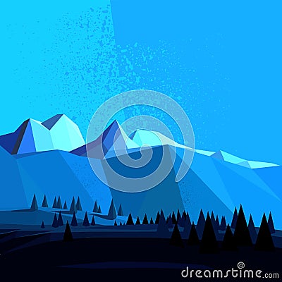 Low Poly Vector Mountain Vector Illustration