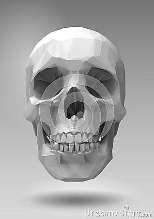 Low poly vector skull in 3d render look Vector Illustration