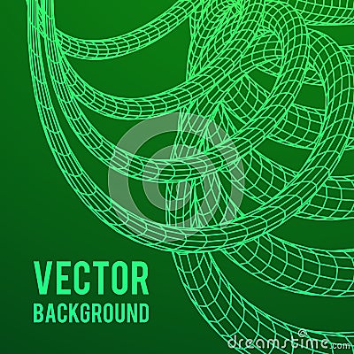 Low poly vein or wire wireframe mesh background. Vector Illustration