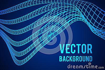 Low poly vein or wire wireframe mesh background. Vector Illustration