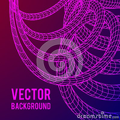 Low poly vein or wire wireframe mesh background. Vector Illustration