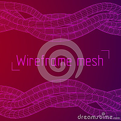 Low poly vein or wire wireframe mesh background. Vector Illustration