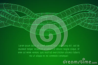 Low poly vein or wire wireframe mesh background. Vector Illustration