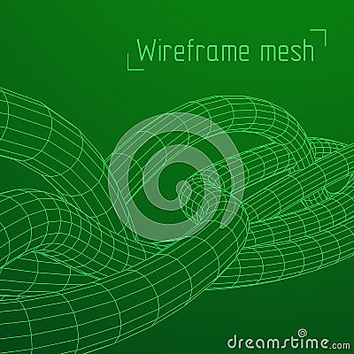 Low poly vein or wire wireframe mesh background. Vector Illustration