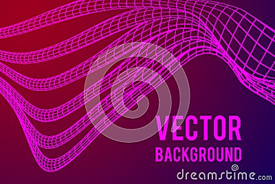 Low poly vein or wire wireframe mesh background. Vector Illustration