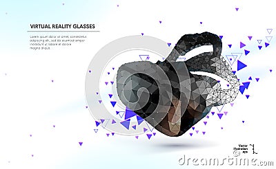 Low poly virtual reality helmet Vector Illustration