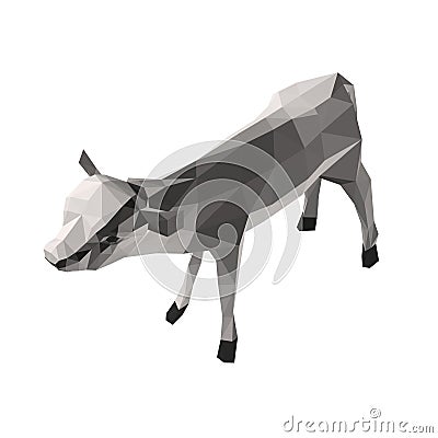 Low poly white sheep. Isometric view. 3D. Vector illustration Vector Illustration