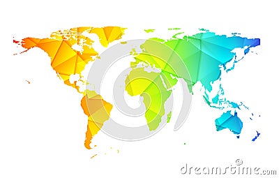 Low poly world earth map abstract background Vector Illustration