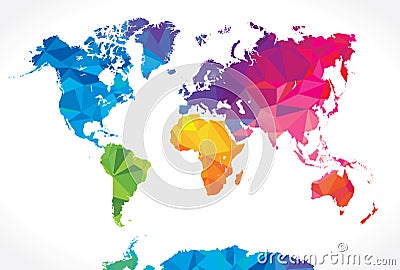 Low poly world map Vector Illustration