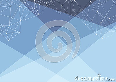 Low Polygon Layered Blue Color Modern Abstract Background Vector Illustration