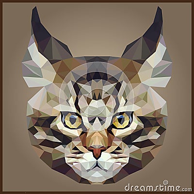 Low polygonal Cat Vector Illustration