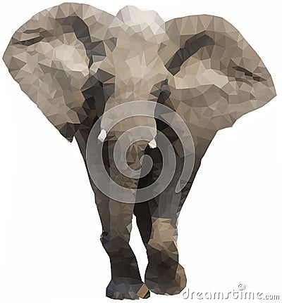 Low Polygonal Elephant Stock Photo