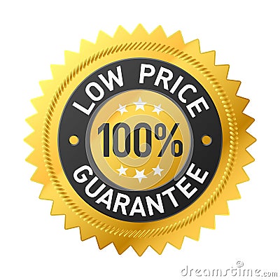 100% low price guarantee sticker Vector Illustration