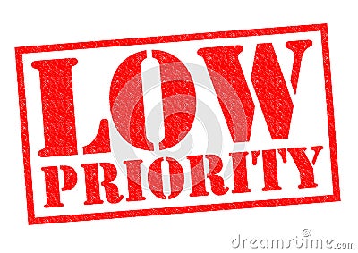 LOW PRIORITY Stock Photo