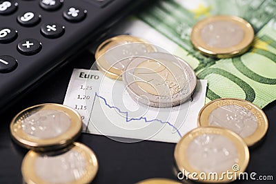 Low rate of the euro Stock Photo