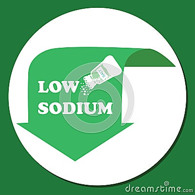 Low sodium label green in food salt ingredients symbol logo Vector Illustration