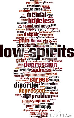 Low spirits word cloud Vector Illustration