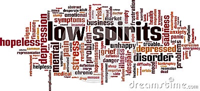 Low spirits word cloud Vector Illustration