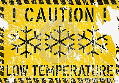 Low temperature, frost, winter warning sign,vector Vector Illustration