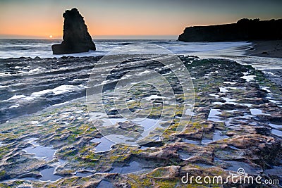 Low Tide at Davenport Crack. Stock Photo