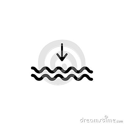 Low tide icon. Element of weather illustration. Signs and symbols can be used for web, logo, mobile app, UI, UX Vector Illustration