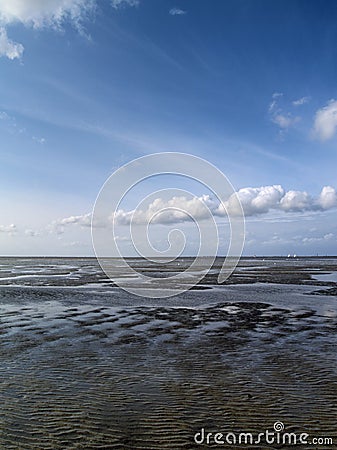 Low tide tideland Stock Photo