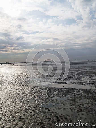 Low tide tideland Stock Photo