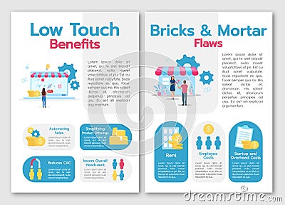 Low touch benefits brochure template Vector Illustration