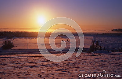 Low winter sun Stock Photo